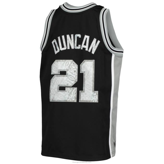 NBA 0F6D17978 san antonio spurs tim duncan black hardwood classics 75 aniversario camiseta de diamantes