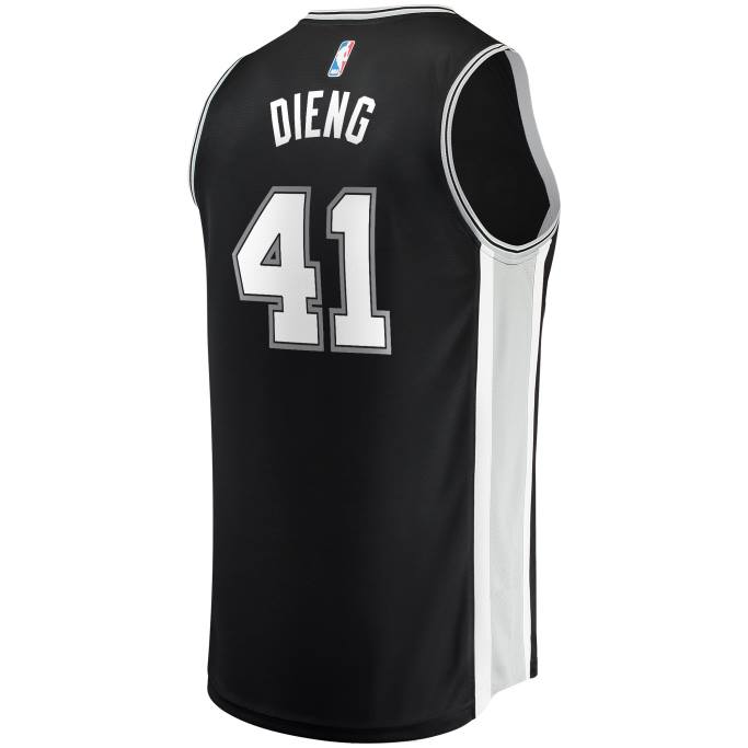 NBA 0F6D18489 san antonio spurs gorgui dieng camiseta negra de jugador de quiebre rápido