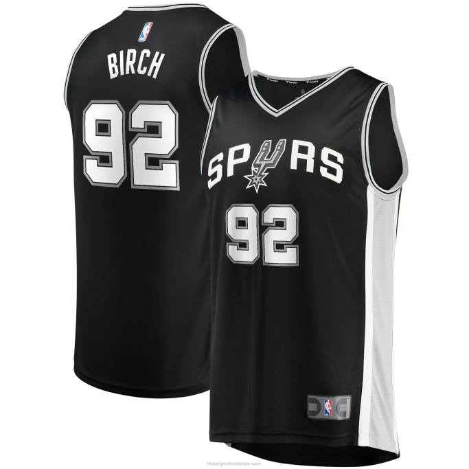 NBA 0F6D18490 san antonio spurs khem birch camiseta negra de jugador de descanso rápido