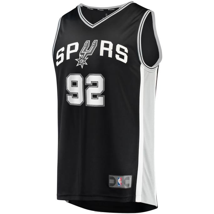NBA 0F6D18490 san antonio spurs khem birch camiseta negra de jugador de descanso rápido