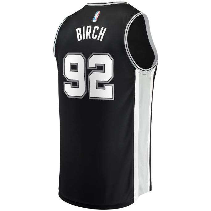 NBA 0F6D18490 san antonio spurs khem birch camiseta negra de jugador de descanso rápido