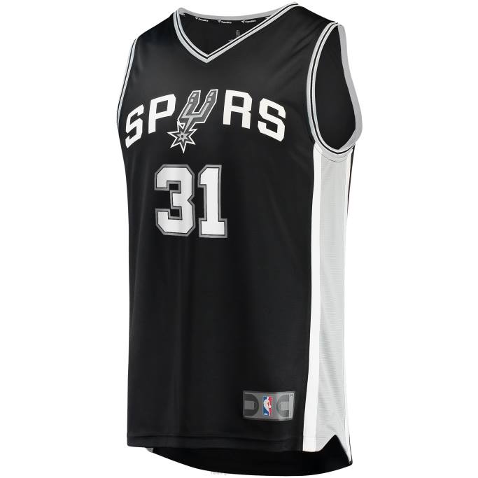 NBA 0F6D19274 camiseta replica san antonio spurs keita bates-diop negra fast break