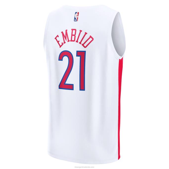 NBA 0F6D16735 camiseta philadelphia 76ers joel embiid blanca fastbreak