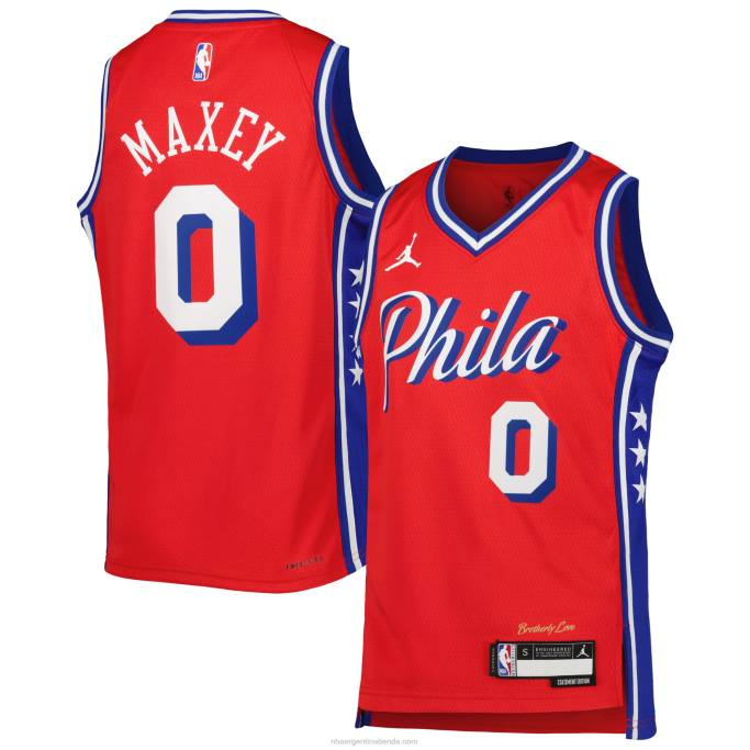 NBA 0F6D16743 camiseta philadelphia 76ers tyrese maxey jordan brand rojo swingman