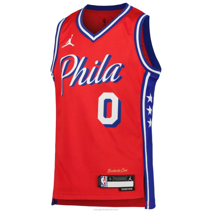 NBA 0F6D16743 camiseta philadelphia 76ers tyrese maxey jordan brand rojo swingman