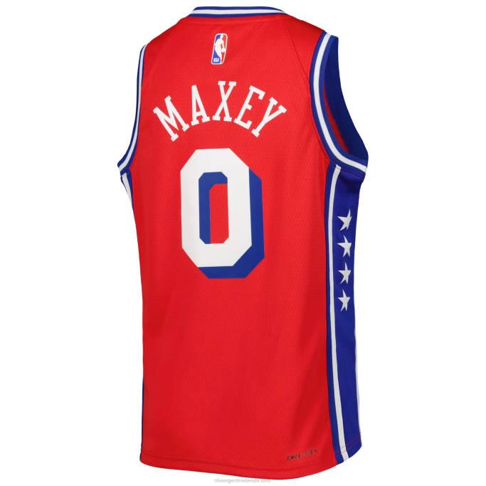 NBA 0F6D16743 camiseta philadelphia 76ers tyrese maxey jordan brand rojo swingman
