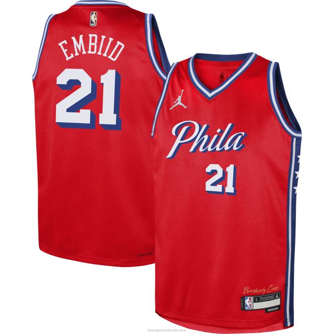 NBA 0F6D16775 philadelphia 76ers joel embiid jordan marca rojo swingman jersey