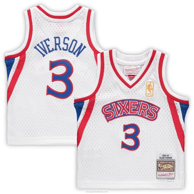 NBA 0F6D16810 philadelphia 76ers allen iverson white hardwood classics playera de jugador retirado