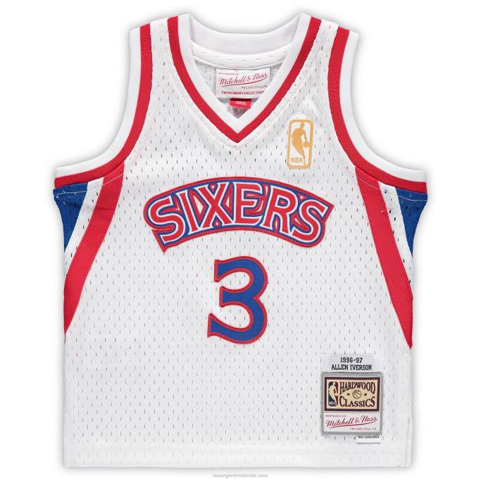 NBA 0F6D16810 philadelphia 76ers allen iverson white hardwood classics playera de jugador retirado