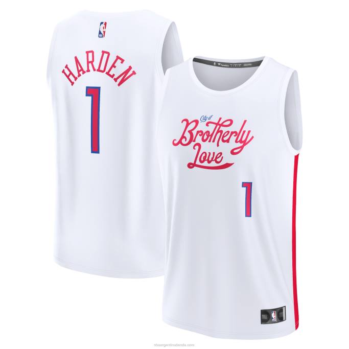 NBA 0F6D16815 camiseta philadelphia 76ers james harden blanca fastbreak