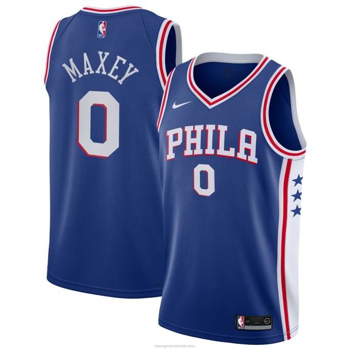 NBA 0F6D16903 philadelphia 76ers tyrese maxey nike royal swingman camiseta