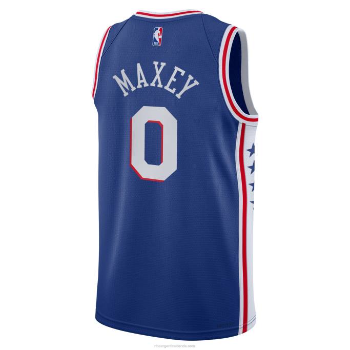 NBA 0F6D16903 philadelphia 76ers tyrese maxey nike royal swingman camiseta