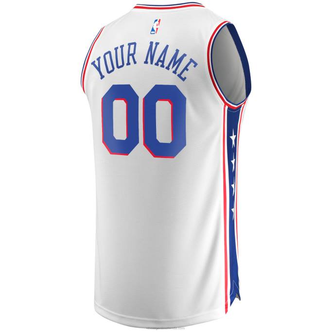 NBA 0F6D17063 Philadelphia 76ers réplica personalizada de camiseta blanca de ruptura rápida