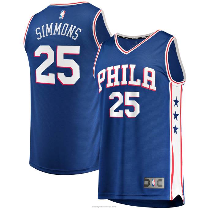 NBA 0F6D17102 réplica de la camiseta de los 76ers de filadelfia ben simmons royal fast break