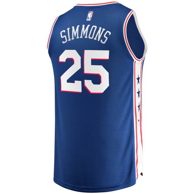 NBA 0F6D17102 réplica de la camiseta de los 76ers de filadelfia ben simmons royal fast break