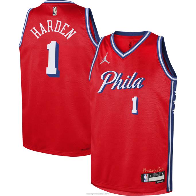 NBA 0F6D17123 philadelphia 76ers james harden jordan brand rojo swingman jersey