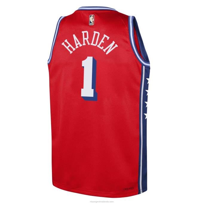 NBA 0F6D17123 philadelphia 76ers james harden jordan brand rojo swingman jersey