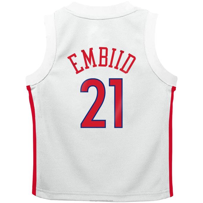 NBA 0F6D17238 Preschool philadelphia 76ers joel embiid nike réplica de camiseta blanca