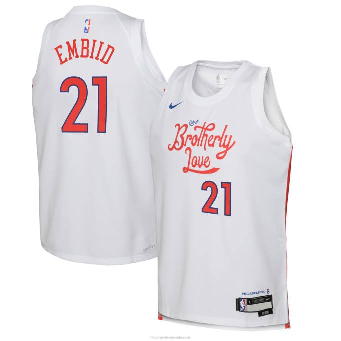 NBA 0F6D17366 camiseta nike joel embiid philadelphia 76ers blanco swingman