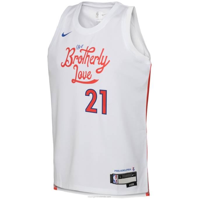 NBA 0F6D17366 camiseta nike joel embiid philadelphia 76ers blanco swingman