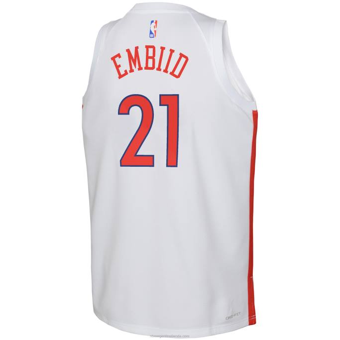 NBA 0F6D17366 camiseta nike joel embiid philadelphia 76ers blanco swingman