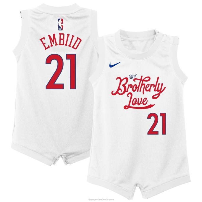 NBA 0F6D17380 camiseta nike joel embiid philadelphia 76ers réplica blanca