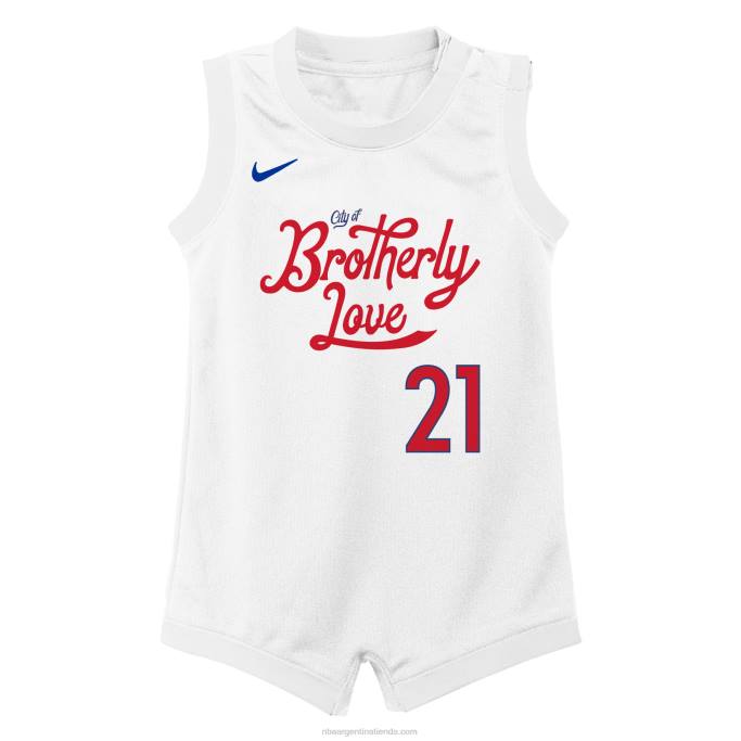 NBA 0F6D17380 camiseta nike joel embiid philadelphia 76ers réplica blanca