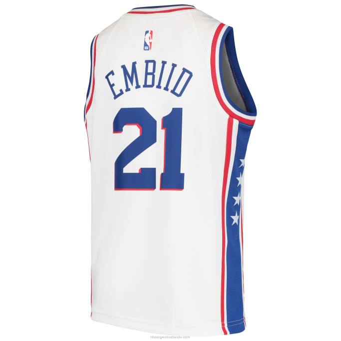 NBA 0F6D17748 camiseta nike joel embiid philadelphia 76ers blanco swingman