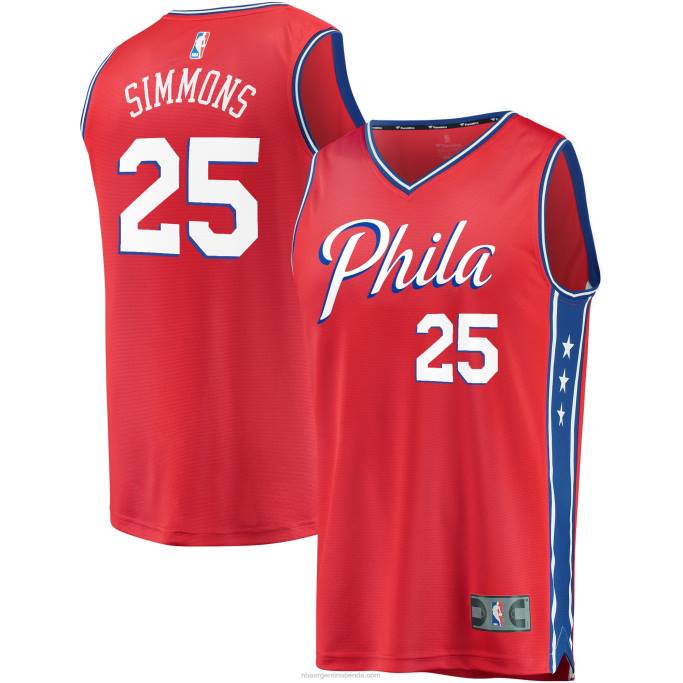 NBA 0F6D18356 philadelphia 76ers ben simmons rojo fast break replica jugador camiseta del equipo