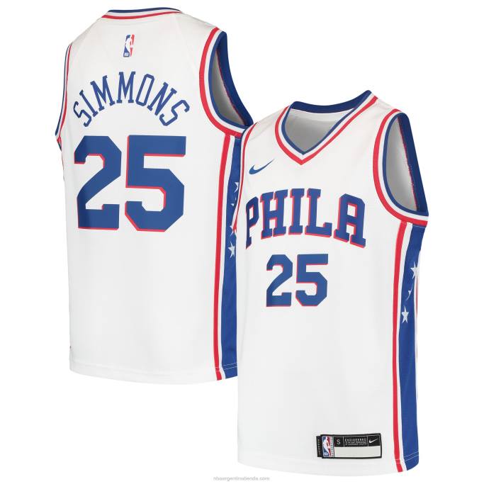 NBA 0F6D18445 camiseta ben simmons philadelphia 76ers nike blanca swingman