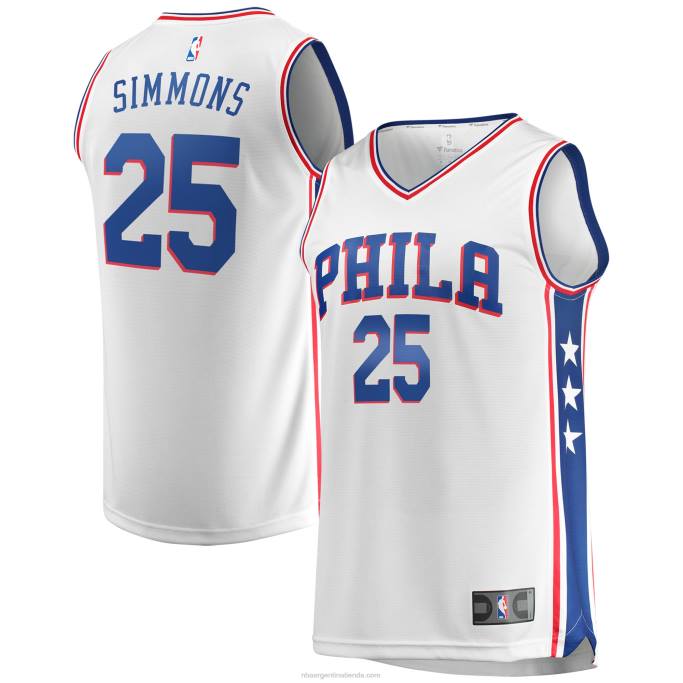 NBA 0F6D18467 réplica de camiseta blanca de los 76ers de filadelfia ben simmons fast break