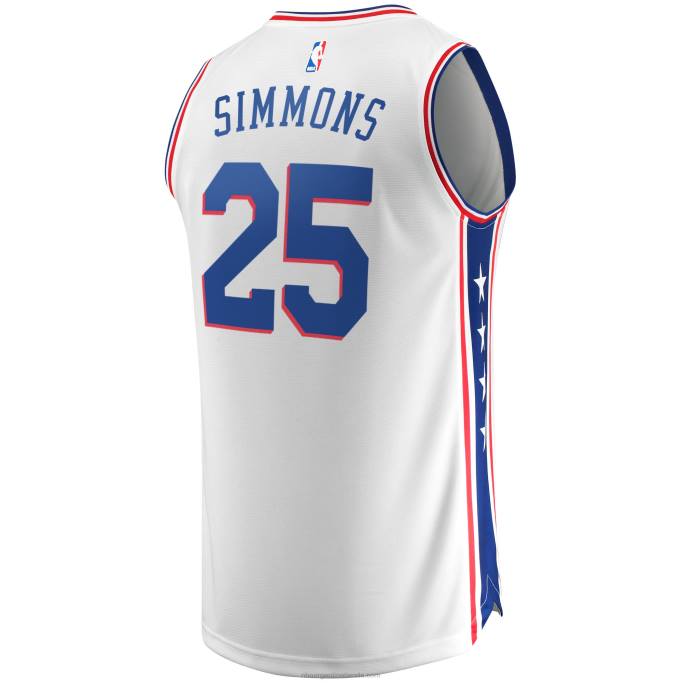 NBA 0F6D18467 réplica de camiseta blanca de los 76ers de filadelfia ben simmons fast break
