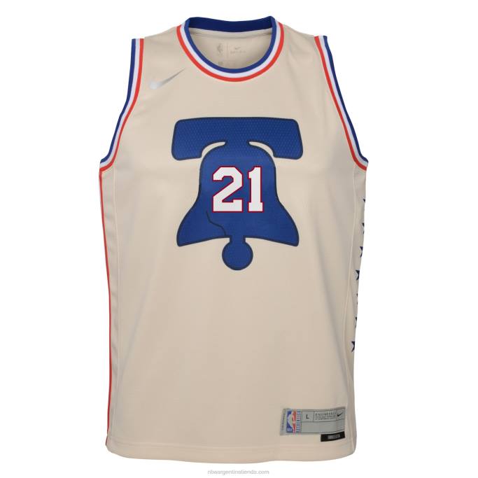 NBA 0F6D19022 philadelphia 76ers joel embiid nike crema swingman jugador jersey - edición ganada