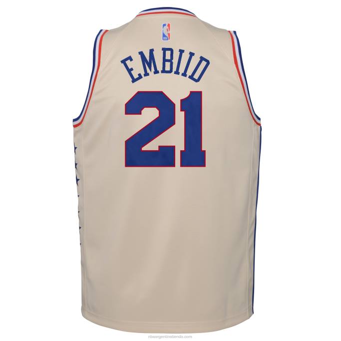 NBA 0F6D19022 philadelphia 76ers joel embiid nike crema swingman jugador jersey - edición ganada