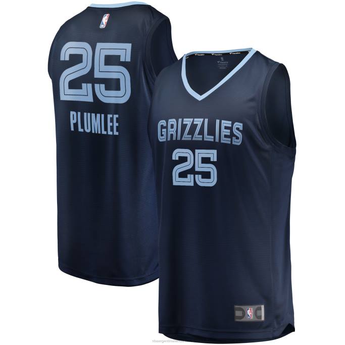 NBA 0F6D19349 réplica de jersey de memphis grizzlies miles plumlee azul marino fast break