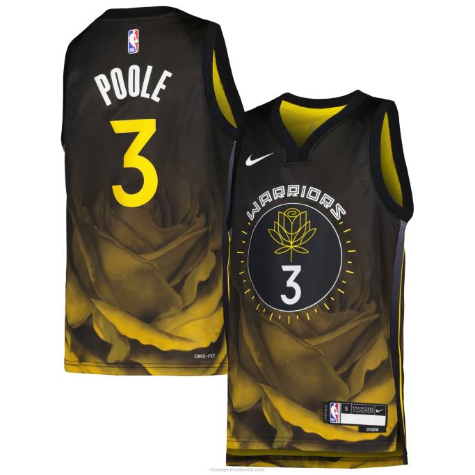 NBA 0F6D16732 camiseta golden state warriors jordan poole nike negro swingman