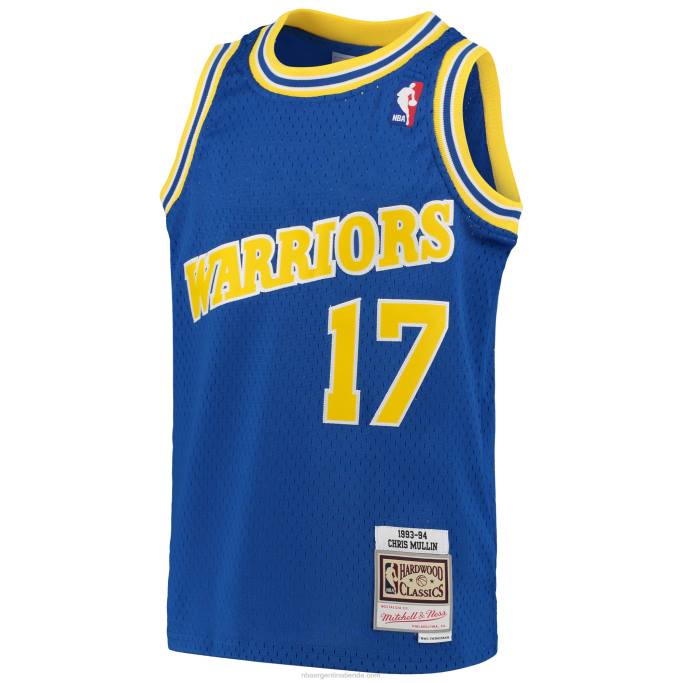 NBA 0F6D16830 golden state warriors chris mullin royal 1993-94 hardwood classics swingman retroceso jersey