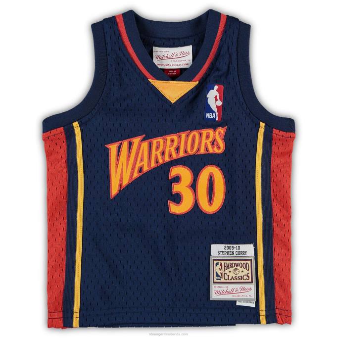 NBA 0F6D16844 golden state warriors stephen curry mitchell & ness jersey con logo histórico azul marino