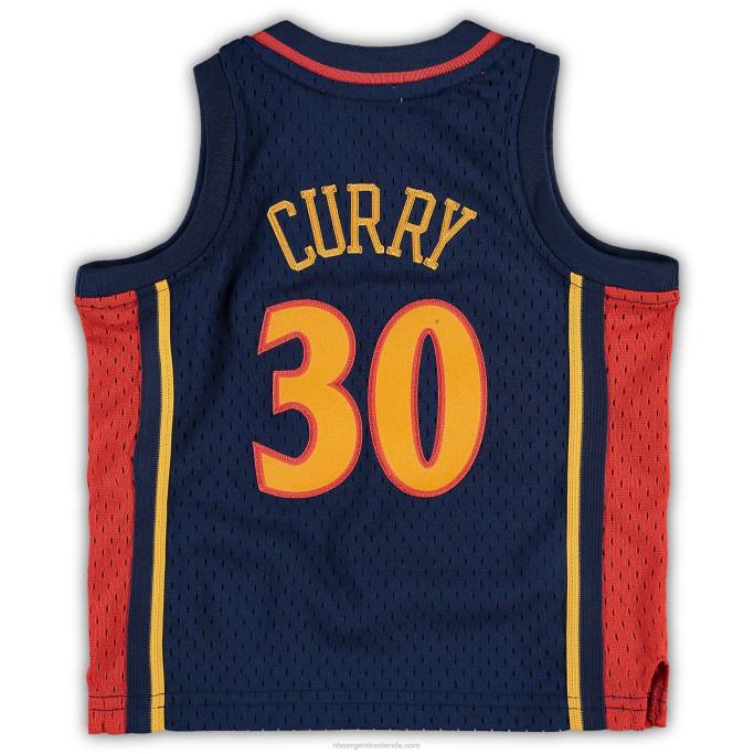 NBA 0F6D16844 golden state warriors stephen curry mitchell & ness jersey con logo histórico azul marino