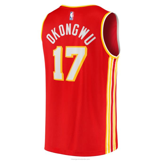 NBA 0F6D18115 atlanta hawks onyeka okongwu red 2020 draft primera ronda pick fast break replica jersey