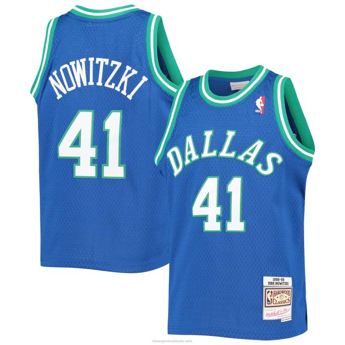 NBA 0F6D16869 dallas mavericks dirk nowitzki mitchell & ness azul hardwood classics swingman jersey