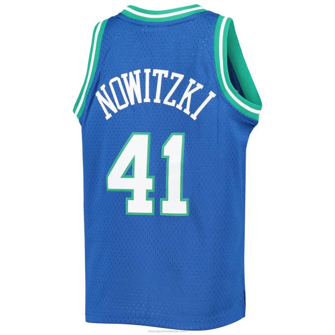 NBA 0F6D16869 dallas mavericks dirk nowitzki mitchell & ness azul hardwood classics swingman jersey