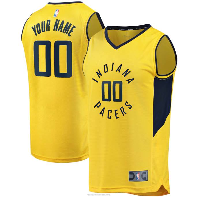 NBA 0F6D17000 Indiana Pacers Réplica de camiseta personalizada amarilla Fast Break
