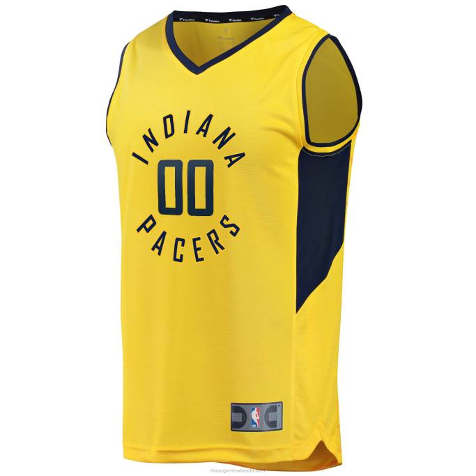 NBA 0F6D17000 Indiana Pacers Réplica de camiseta personalizada amarilla Fast Break
