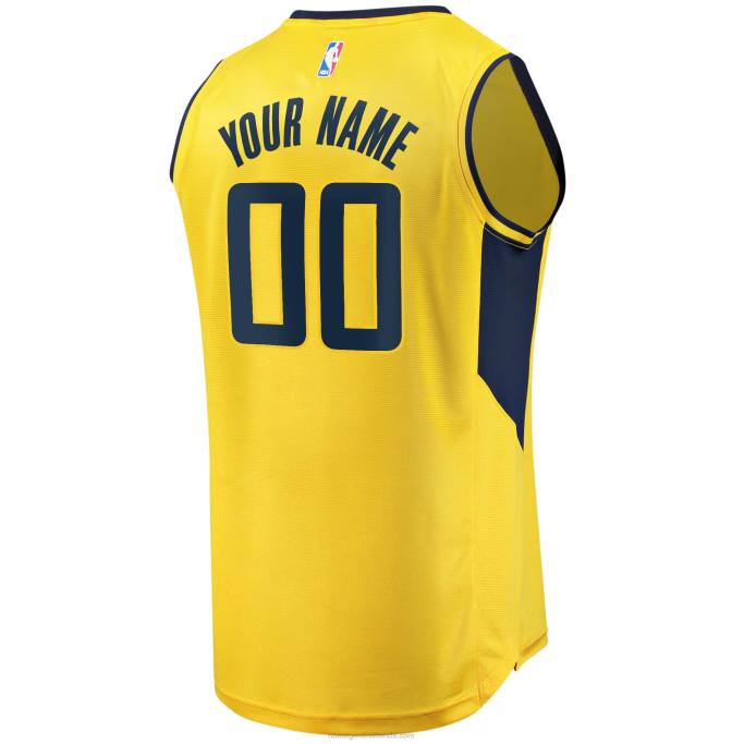NBA 0F6D17000 Indiana Pacers Réplica de camiseta personalizada amarilla Fast Break