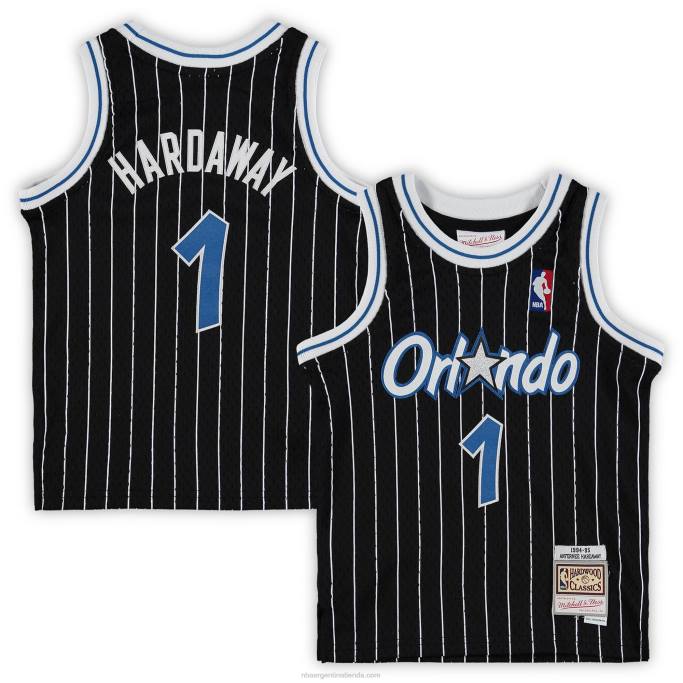 NBA 0F6D16837 preescolar orlando magic penny hardaway negro 1994-1995 hardwood classics camiseta del equipo de retroceso