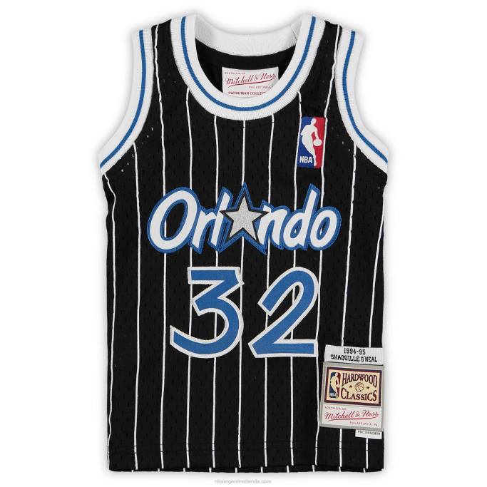 NBA 0F6D17122 orlando magic shaquille o'neal black hardwood classics playera de jugador retirado