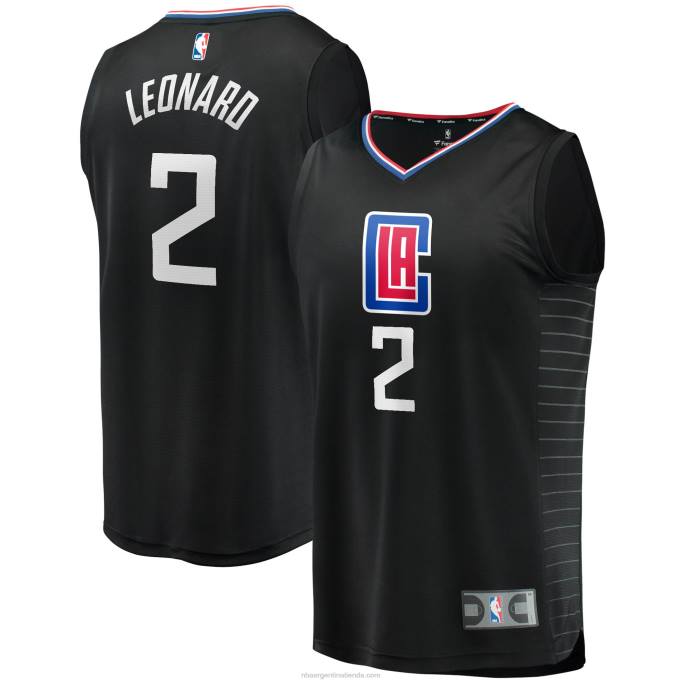 NBA 0F6D17061 la clippers kawhi leonard camiseta negra de jugador de descanso rápido