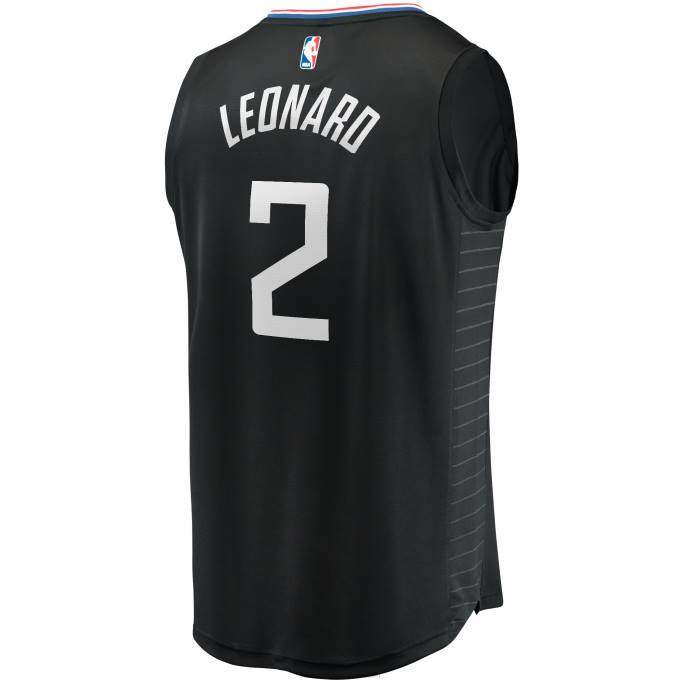 NBA 0F6D17061 la clippers kawhi leonard camiseta negra de jugador de descanso rápido