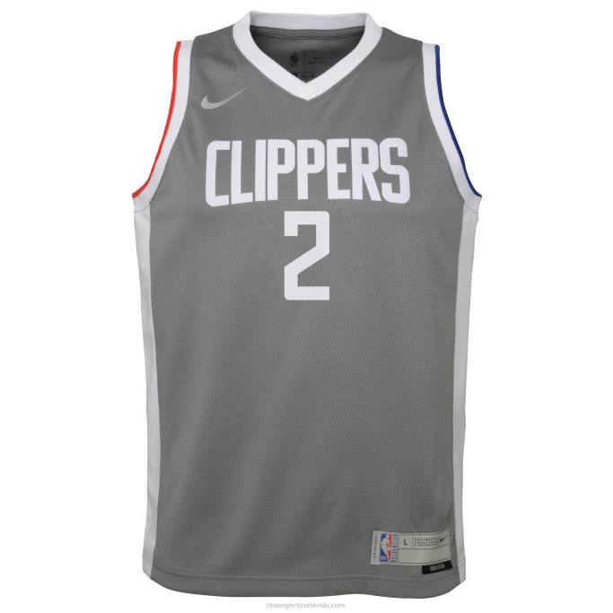 NBA 0F6D17245 la clippers kawhi leonard nike gris swingman player jersey - edición ganada